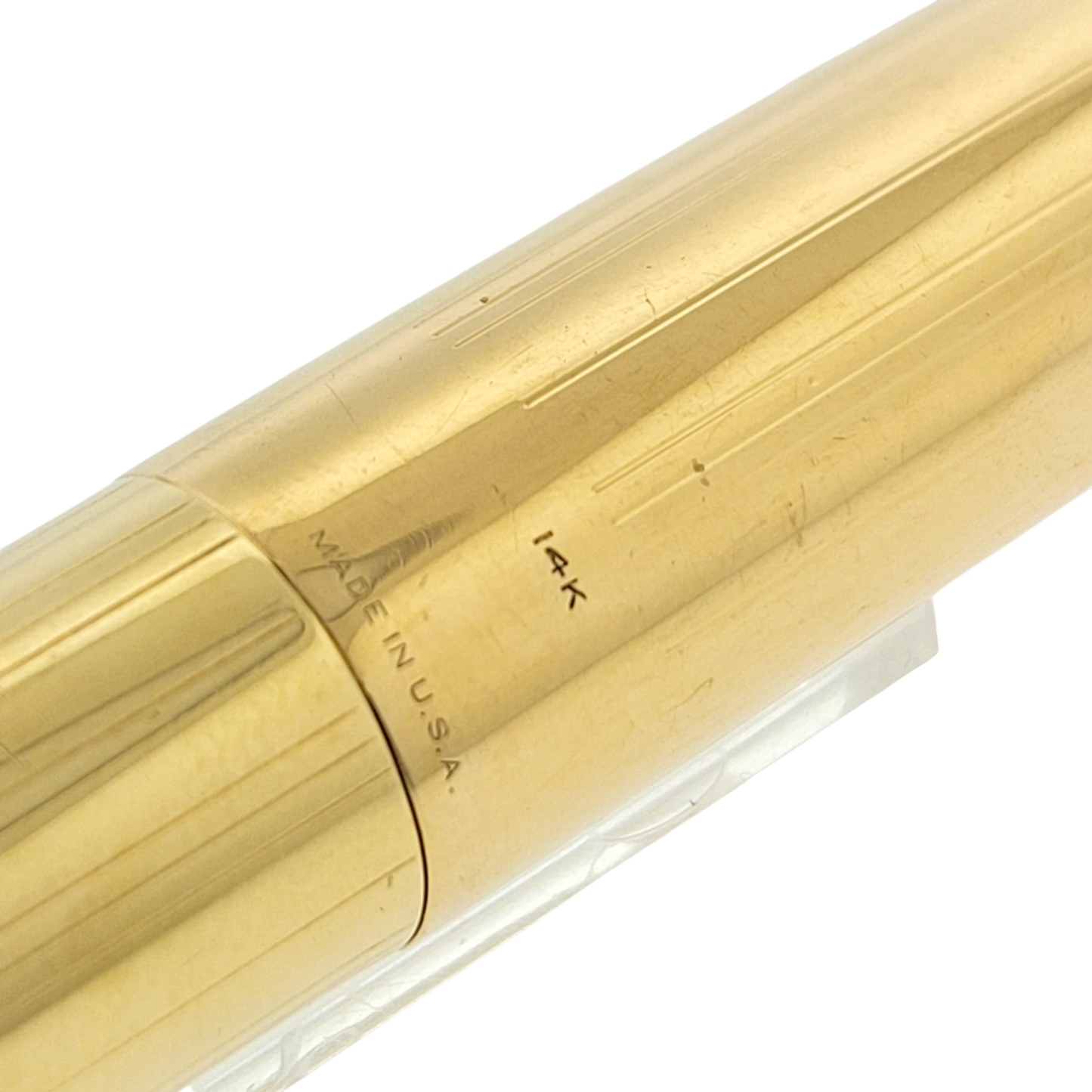 Preowned Sheaffer Masterpiece Solid 14K Gold Vertical Lines Lever Fountain Pen