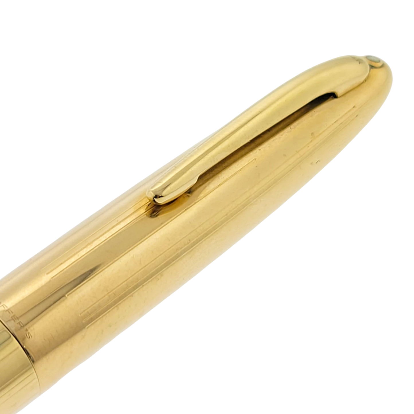 Preowned Sheaffer Masterpiece Solid 14K Gold Vertical Lines Lever Fountain Pen