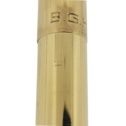 Preowned Sheaffer Lifetime Solid 14K Gold Vertical Lines Lever Fountain Pen – Engraved