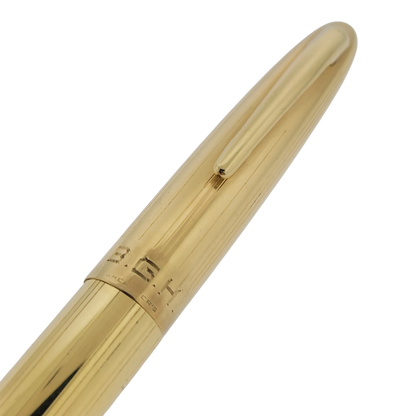 Preowned Sheaffer Lifetime Solid 14K Gold Vertical Lines Lever Fountain Pen – Engraved