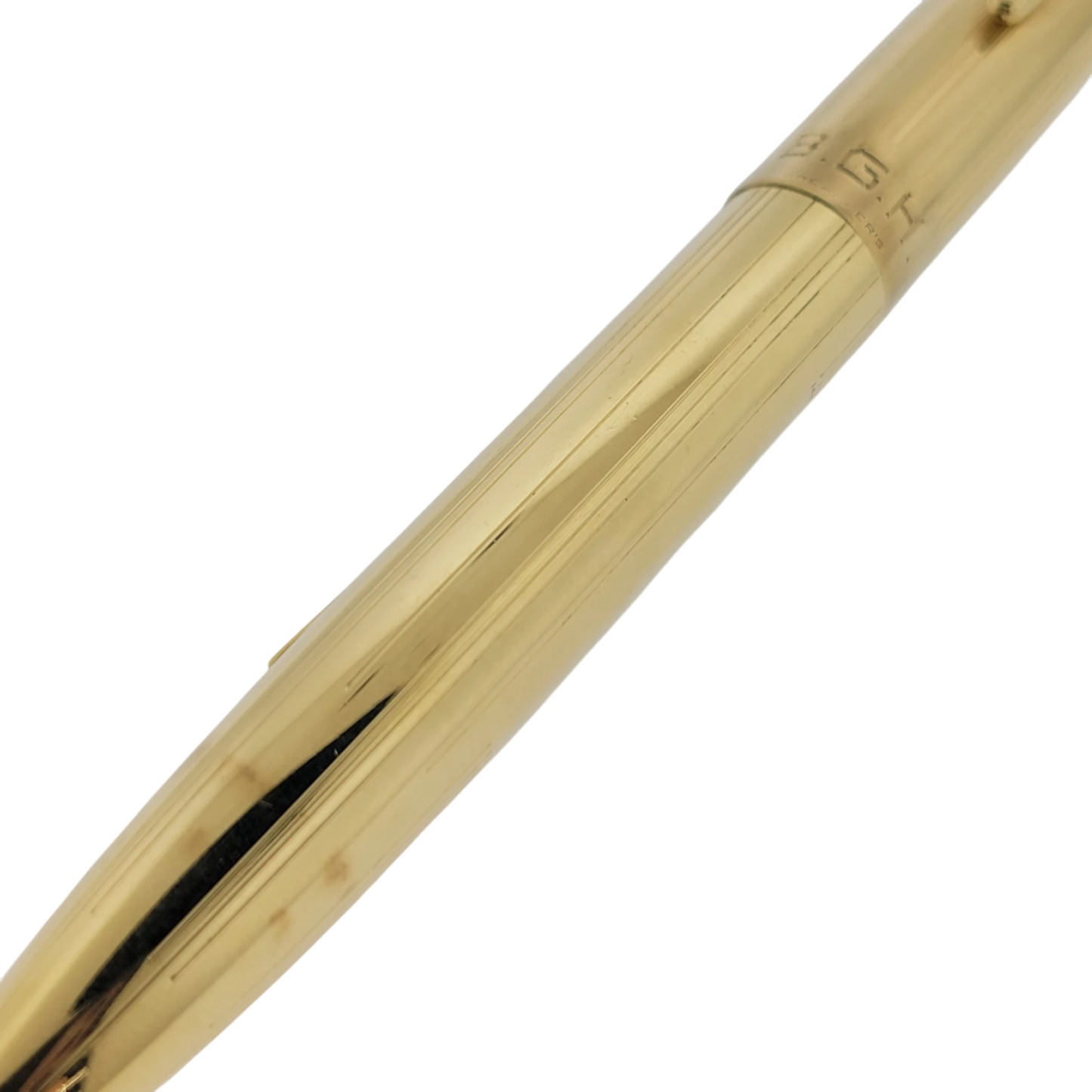 Preowned Sheaffer Lifetime Solid 14K Gold Vertical Lines Lever Fountain Pen – Engraved