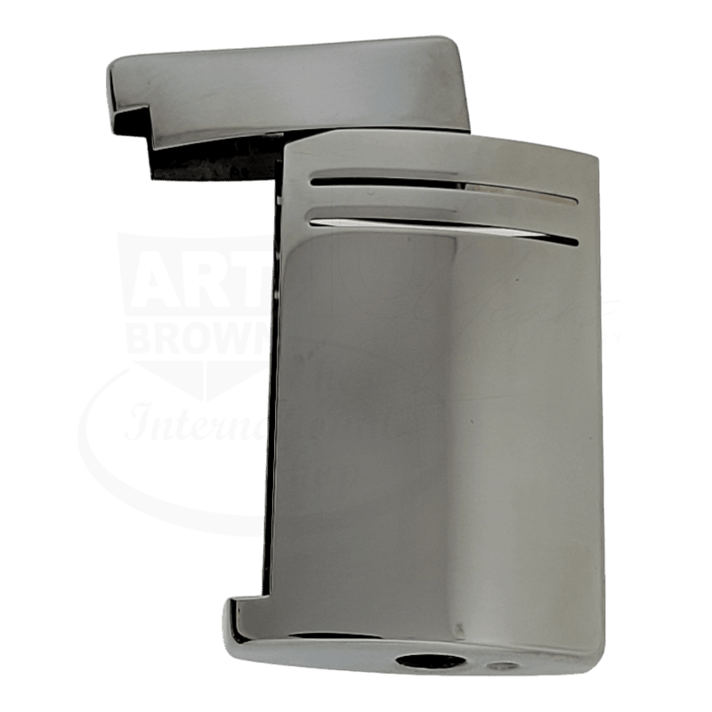 S.T. Dupont Maxijet lighter replacement shells in polished silver metal with minimalistic vented design