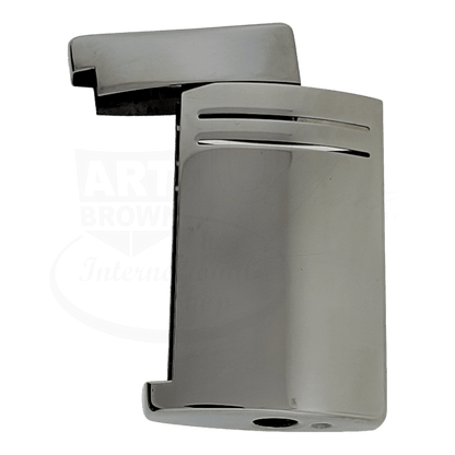 S.T. Dupont Maxijet lighter replacement shells in polished silver metal with minimalistic vented design