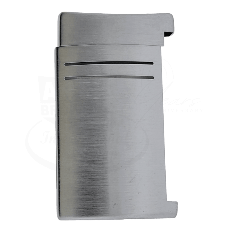 S.T. Dupont replacement shell for Maxijet lighter in brushed silver metal with dual horizontal vents