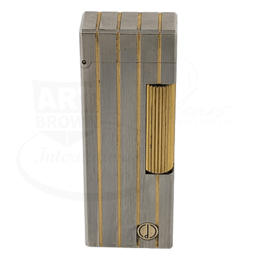Dunhill Rollagas Lighter Silver with Gold Stripes Display Model