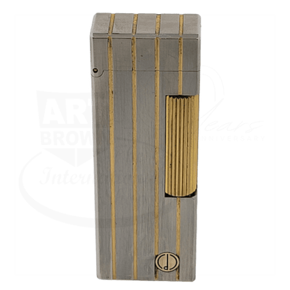 Dunhill Rollagas Lighter Silver with Gold Stripes Display Model