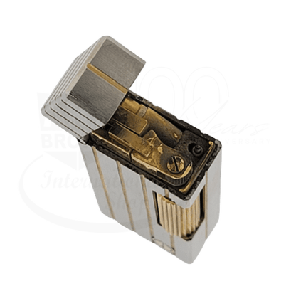 Dunhill Rollagas Lighter Silver with Gold Stripes Display Model