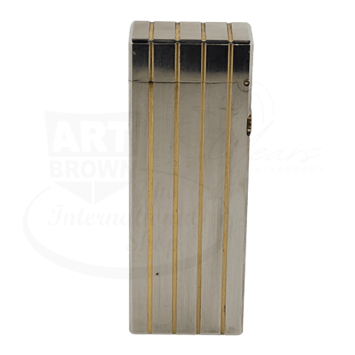 Dunhill Rollagas Lighter Silver with Gold Stripes Display Model