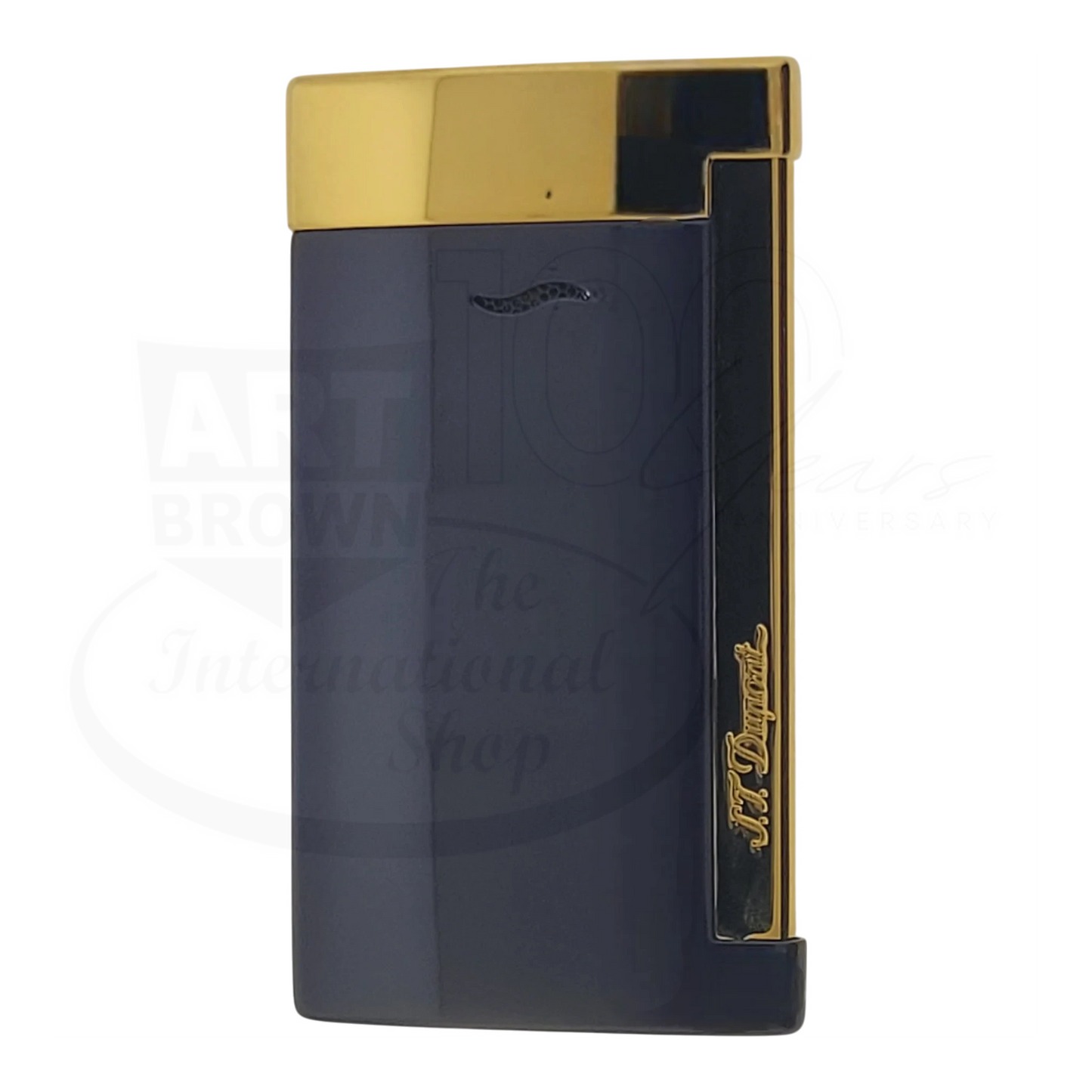 S.T. Dupont Slim 7 Lotus Blue Lacquer & Gold Lighter