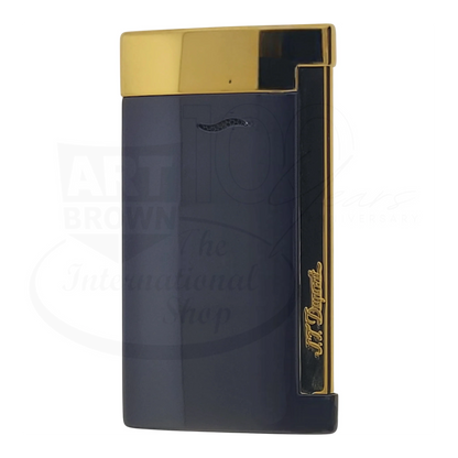 S.T. Dupont Slim 7 Lotus Blue Lacquer & Gold Lighter