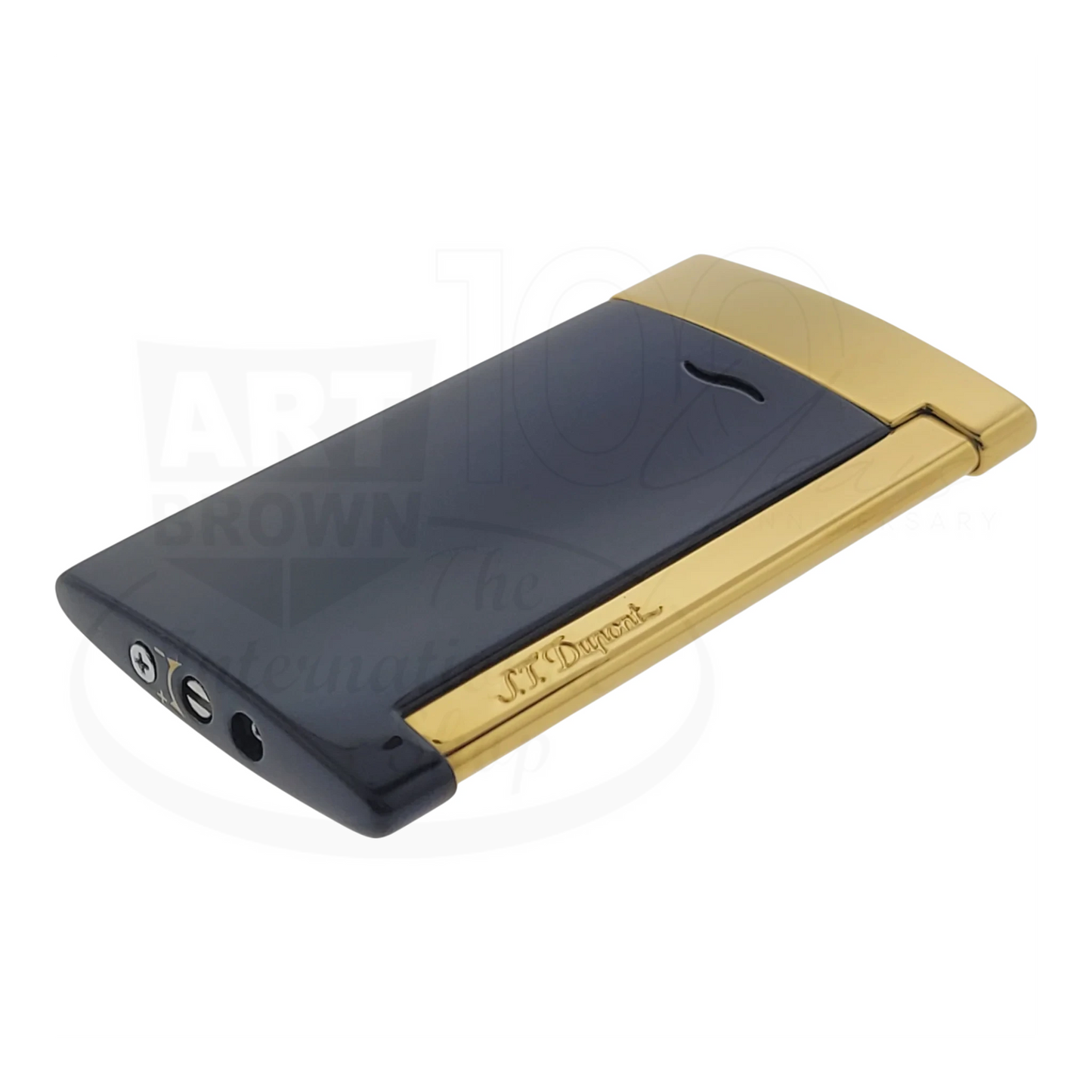 S.T. Dupont Slim 7 Lotus Blue Lacquer & Gold Lighter