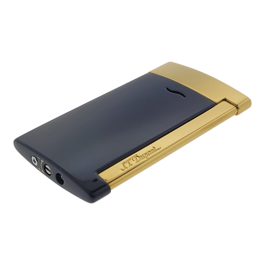 S.T. Dupont Slim 7 Lotus Blue Lacquer & Gold Lighter