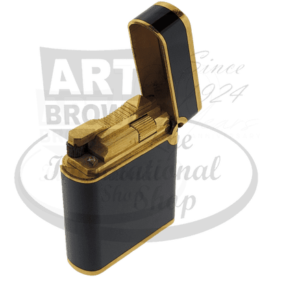 Refurbished S.T. Dupont Soubreny Black Lacquer with Gold Finish