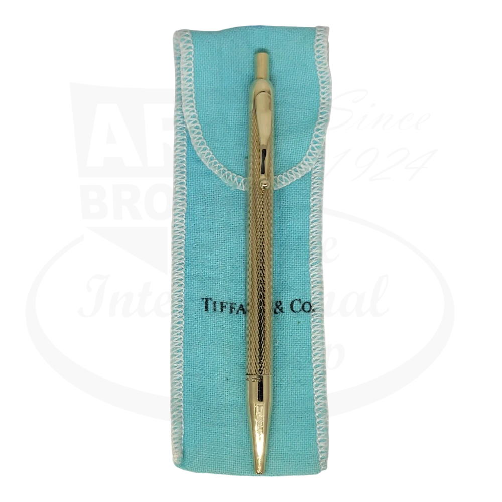 Preowned Tiffany & Co 14K Gold Barley Grain Ballpoint Pen