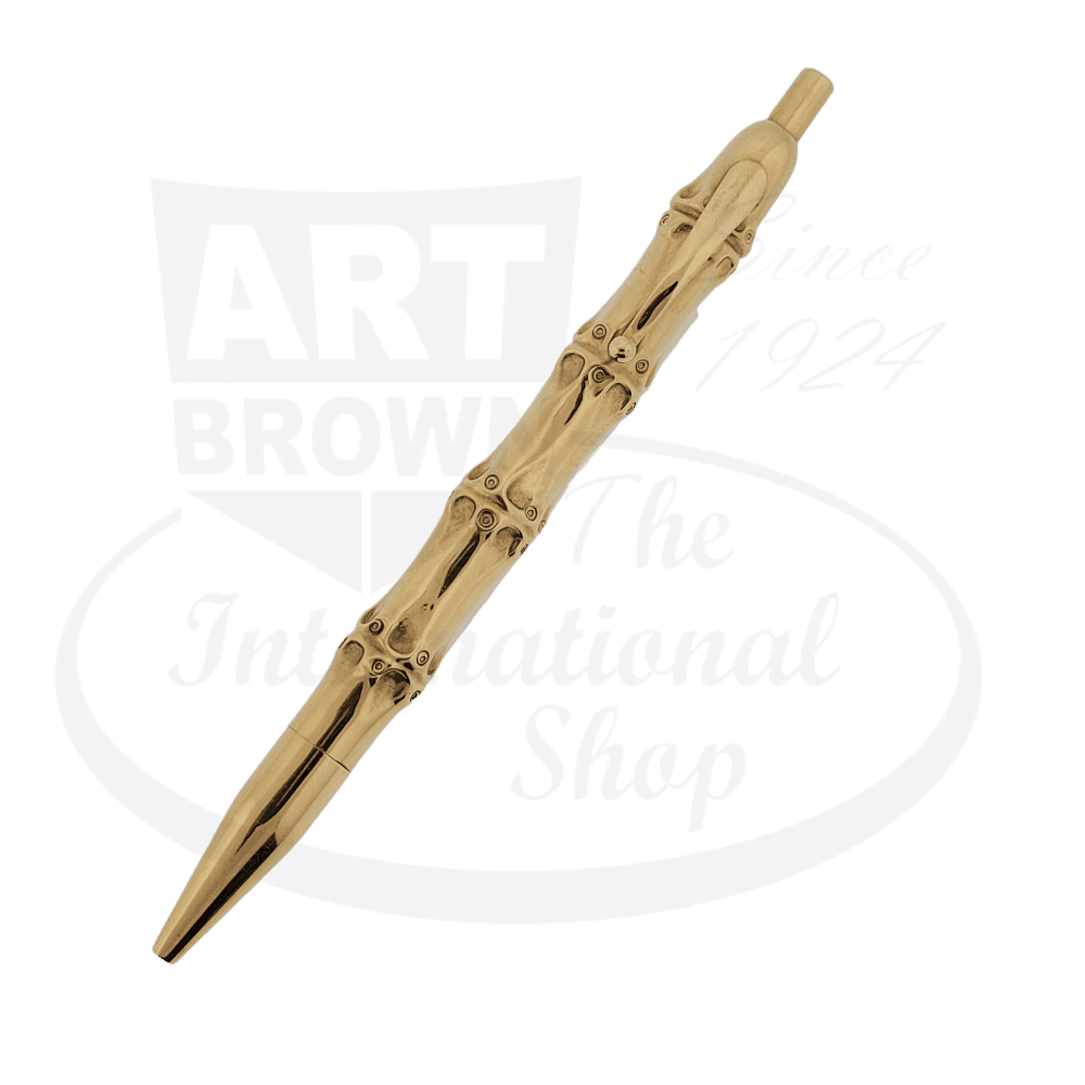 Tiffany & Co. Vintage Preowned 14K Gold Bamboo Ballpoint Pen with push top mechanism, gold-tone finish, 5-inch length.