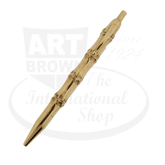 Tiffany & Co. Vintage Preowned 14K Gold Bamboo Ballpoint Pen with push top mechanism, gold-tone finish, 5-inch length.