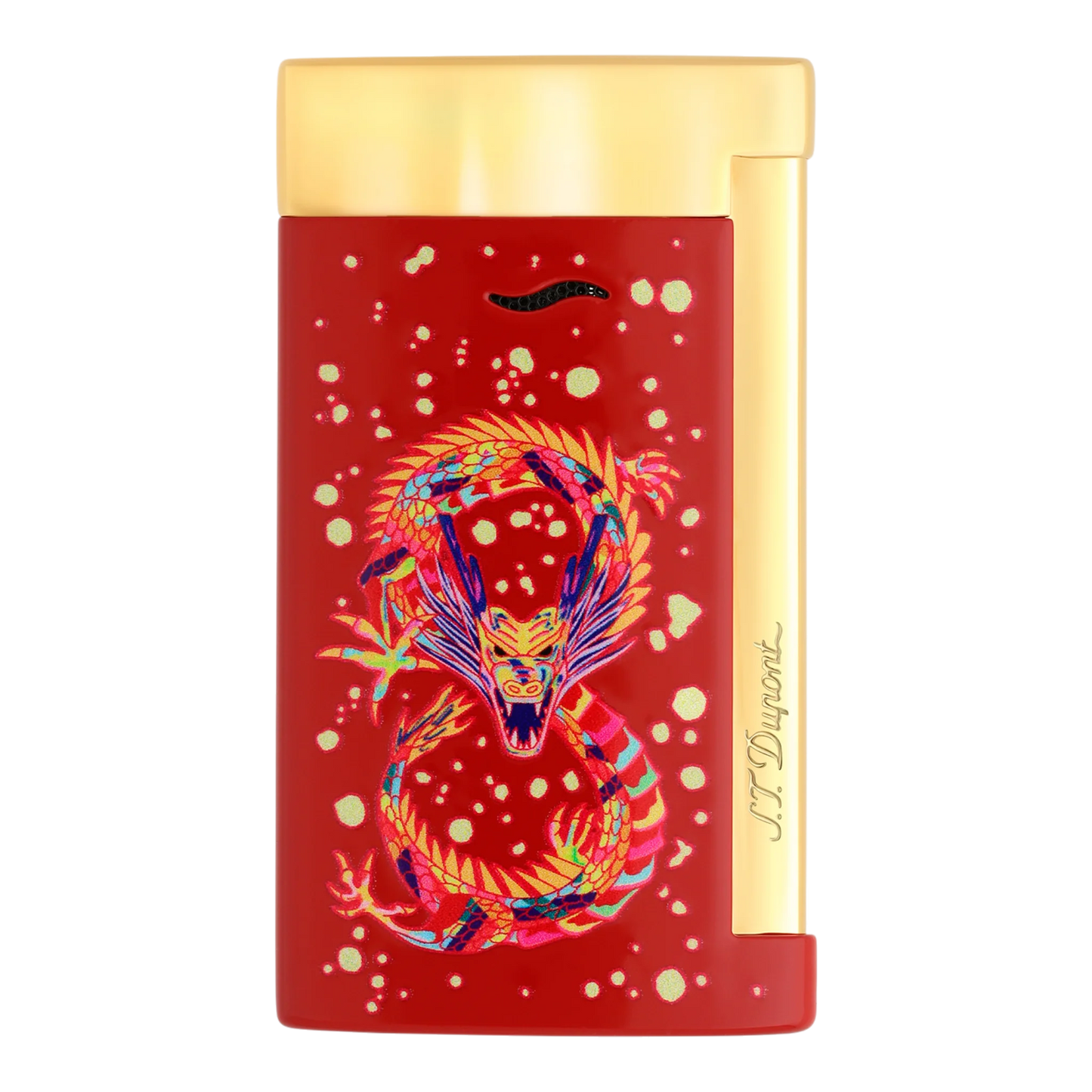 S.T. Dupont Limited Edition Slim 7 Dragon Brilliant Bordeaux and Gold Lighter, 027776