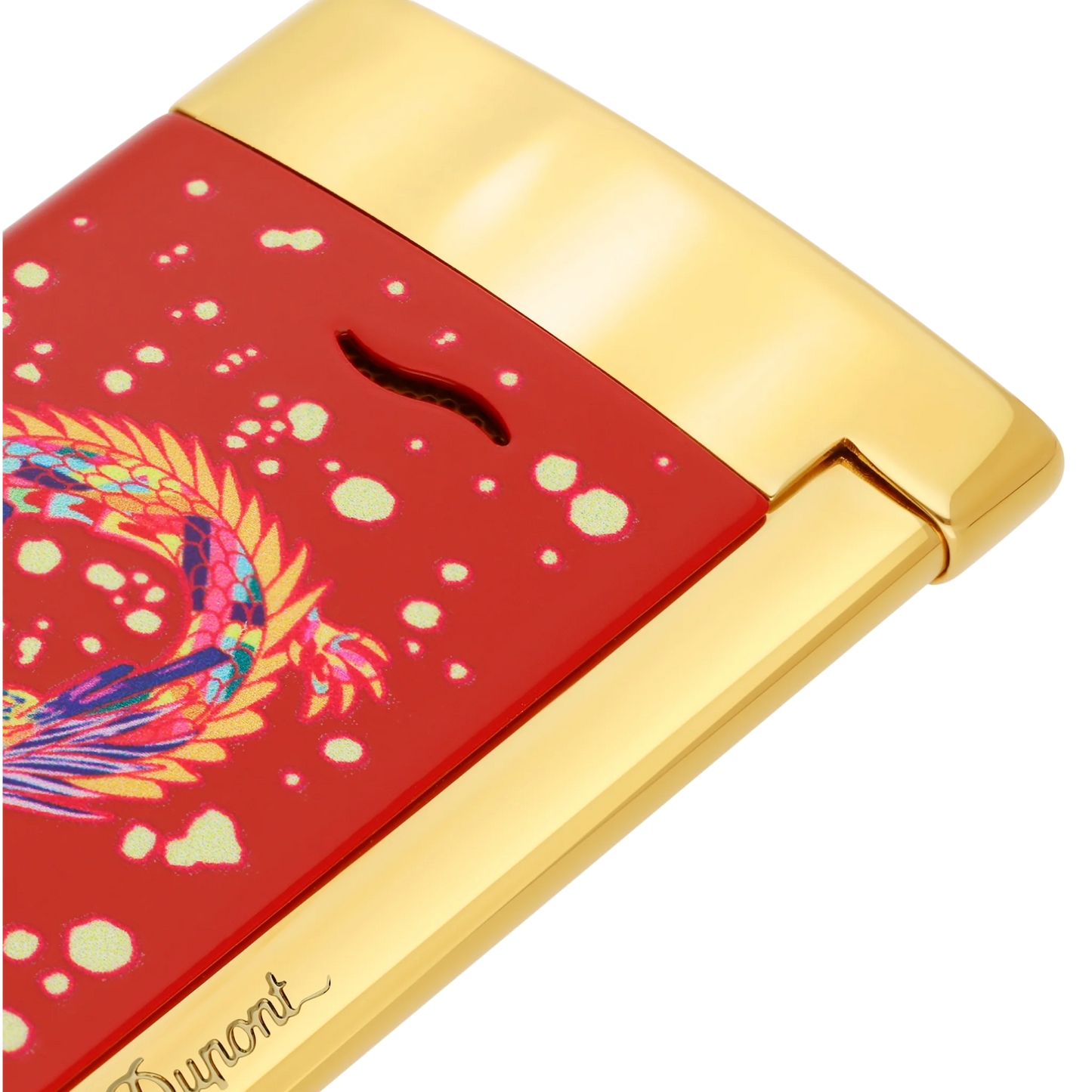 S.T. Dupont Limited Edition Slim 7 Dragon Brilliant Bordeaux and Gold Lighter, 027776