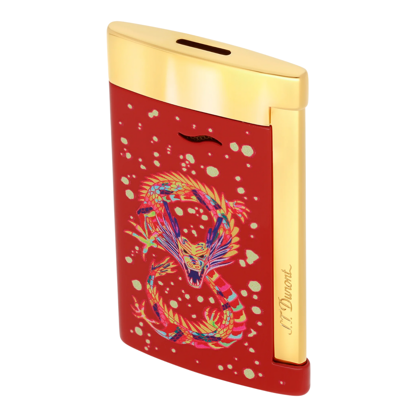 S.T. Dupont Limited Edition Slim 7 Dragon Brilliant Bordeaux and Gold Lighter, 027776