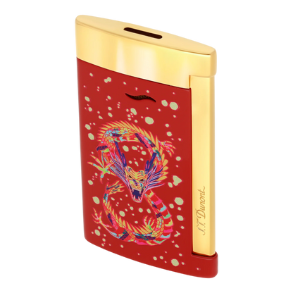 S.T. Dupont Limited Edition Slim 7 Dragon Brilliant Bordeaux and Gold Lighter, 027776