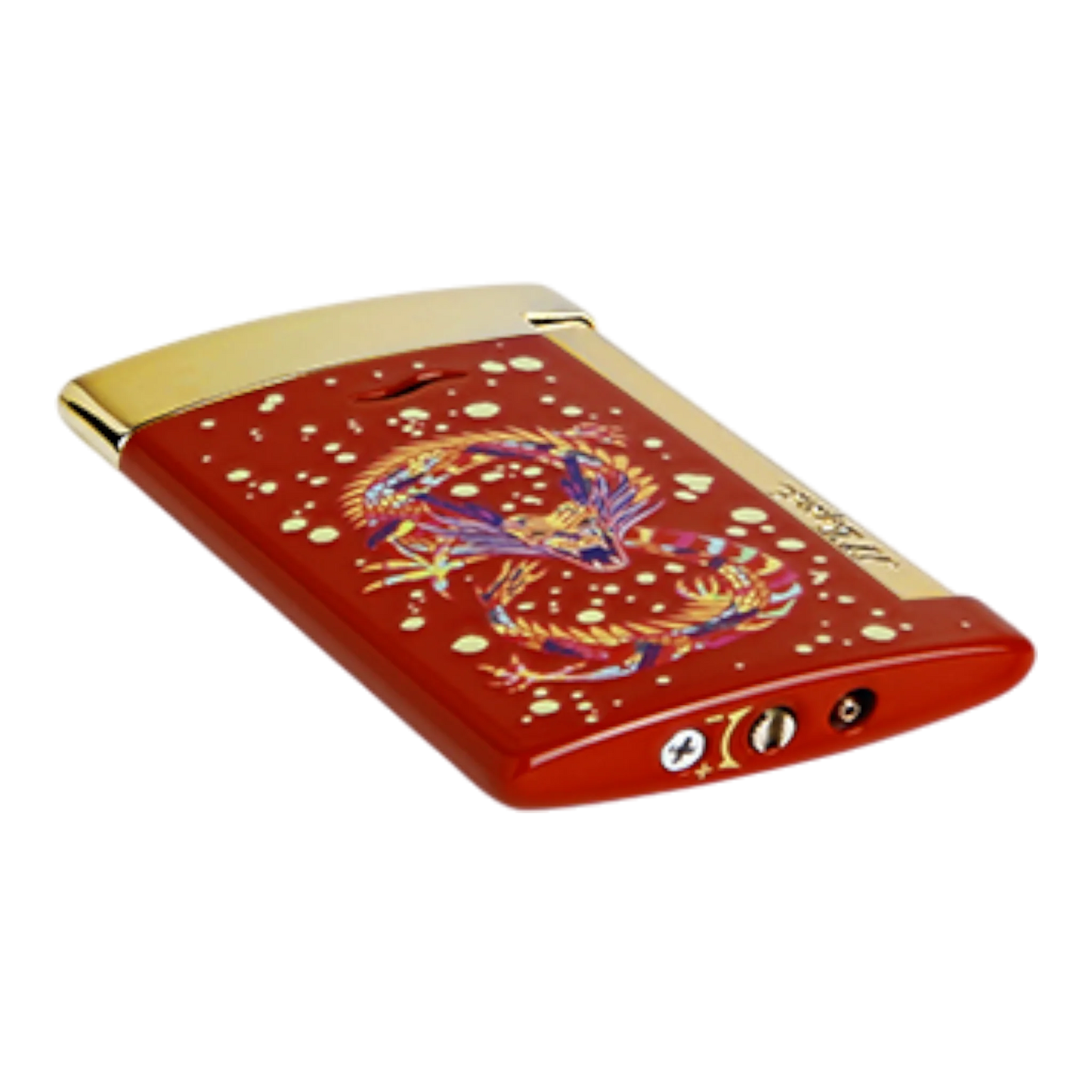 S.T. Dupont Limited Edition Slim 7 Dragon Brilliant Bordeaux and Gold Lighter, 027776