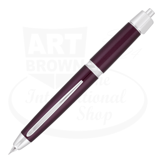 Pilot capless vanishing point fountain pen LS in burgundy and rhodium with nib extrated