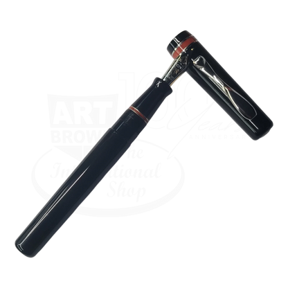 Preowned Visconti Voyager Midnight Coral Fountain Pen shown uncapped, gallery position 4, square format, 2048x2048 pixels