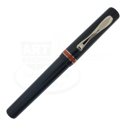 Preowned Visconti Voyager Midnight Coral Fountain Pen close-up, gallery position 5, luxury executive pen shot