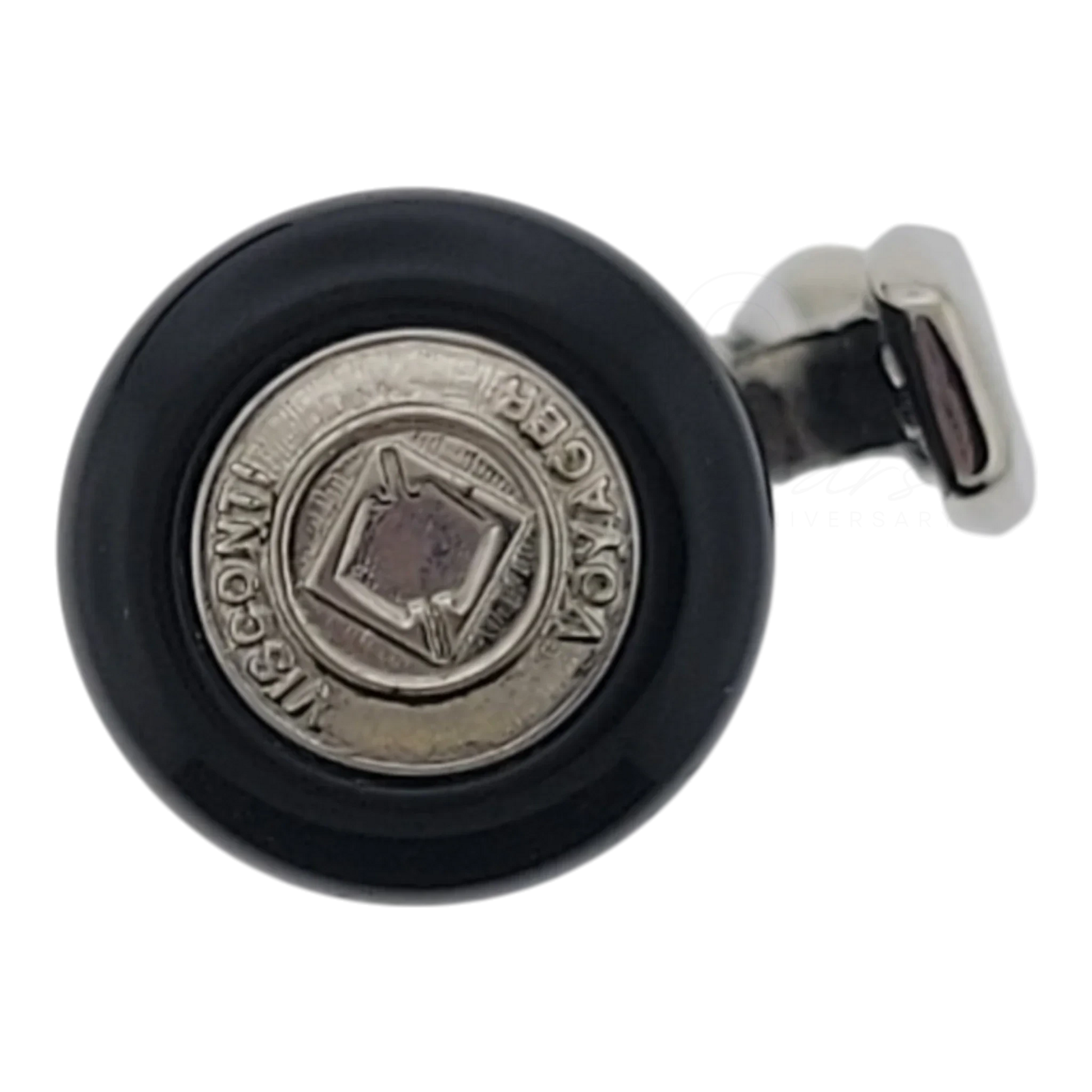 Preowned Visconti Voyager Midnight Coral Fountain Pen gallery image 8 showing cap top emblem detail square format