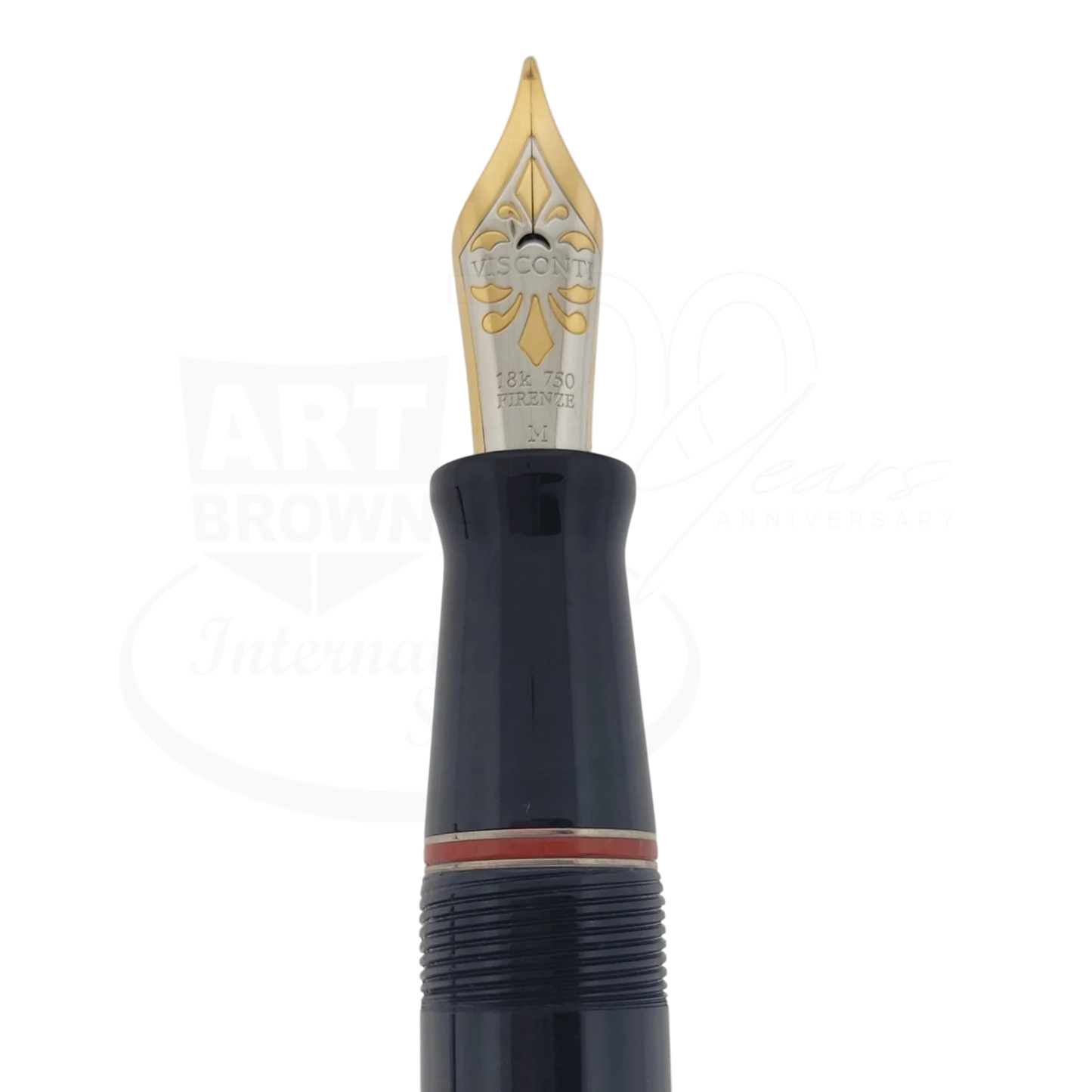 Preowned Visconti Voyager Midnight Coral Fountain Pen close-up nib detail gallery 11 square 2048x2048