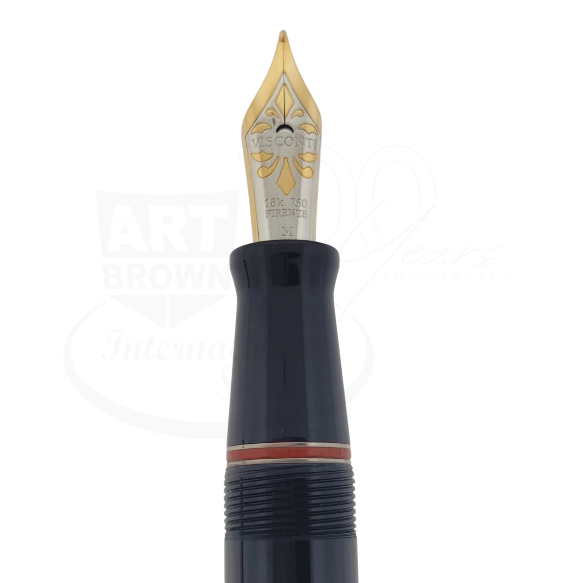Preowned Visconti Voyager Midnight Coral Fountain Pen close-up nib detail gallery 11 square 2048x2048