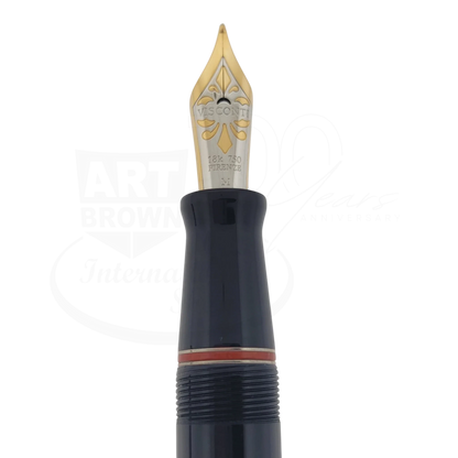 Preowned Visconti Voyager Midnight Coral Fountain Pen close-up nib detail gallery 11 square 2048x2048