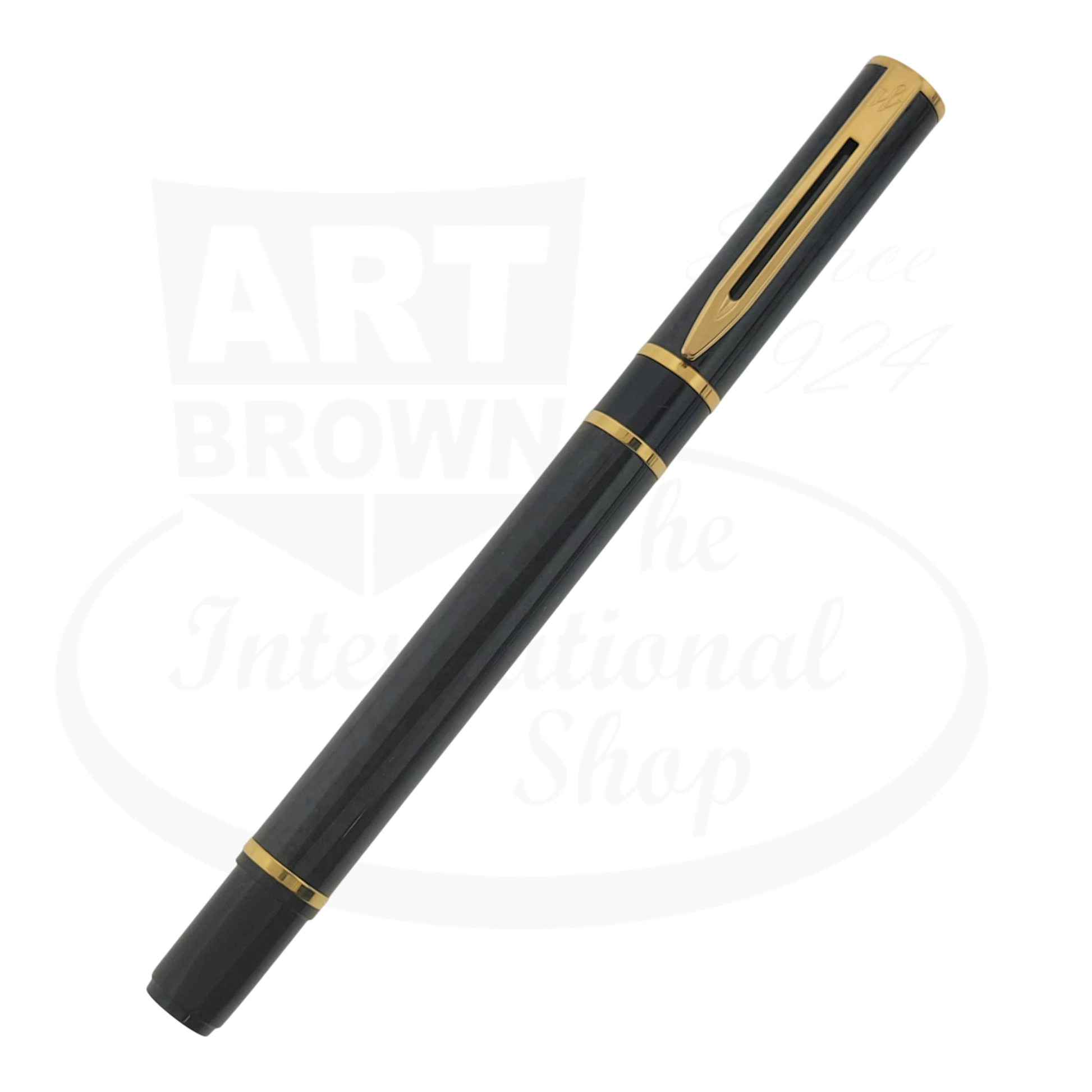 Waterman MKII vintage fountain pen green resin body gold trim fine nib sleek design