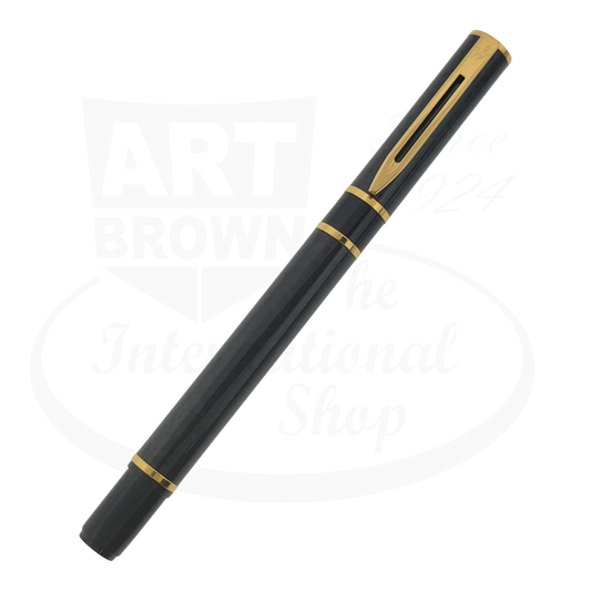 Waterman MKII vintage fountain pen green resin body gold trim fine nib sleek design