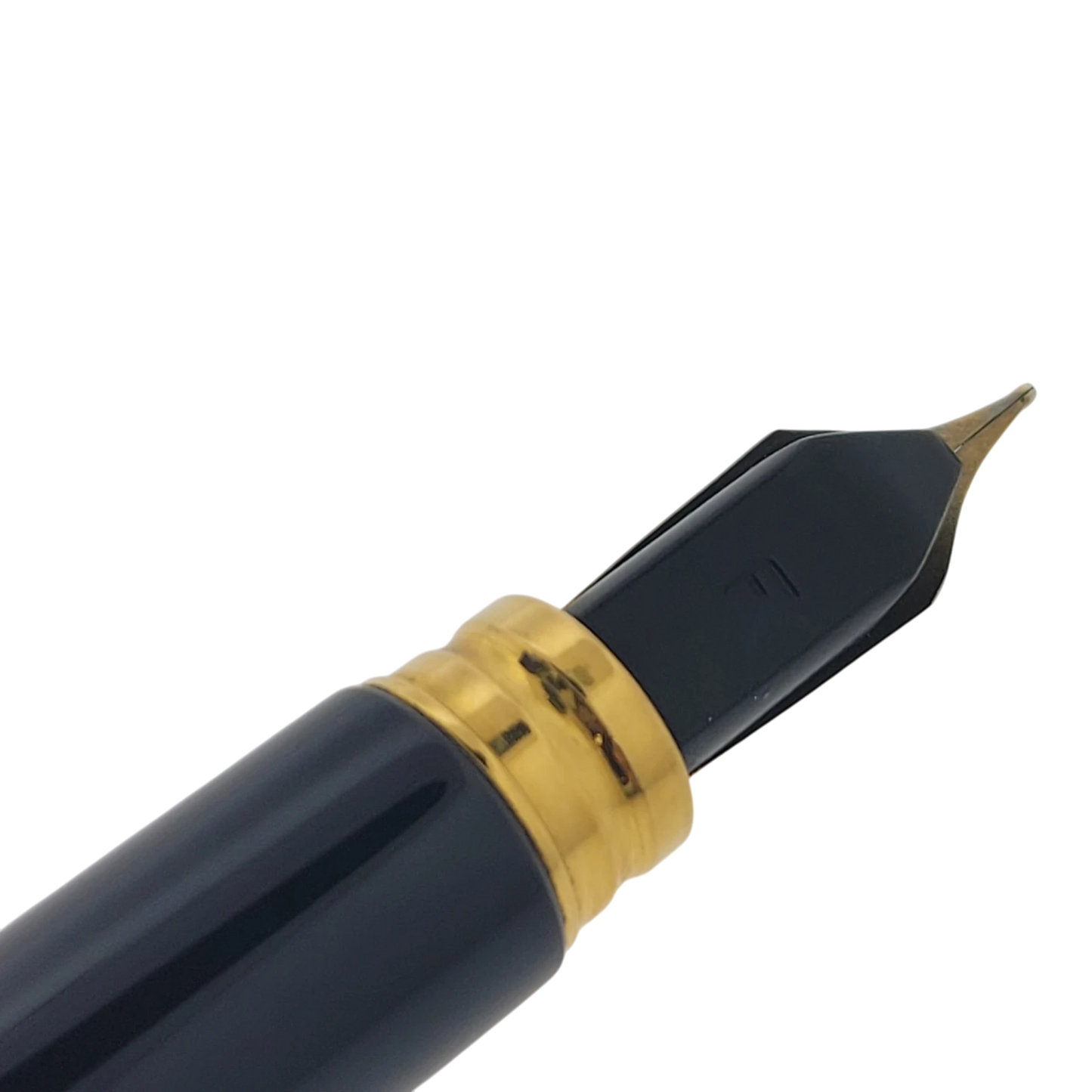 Waterman Le Man Blue 200 fountain pen with blue marble barrel gold trim and 18K gold fine nib