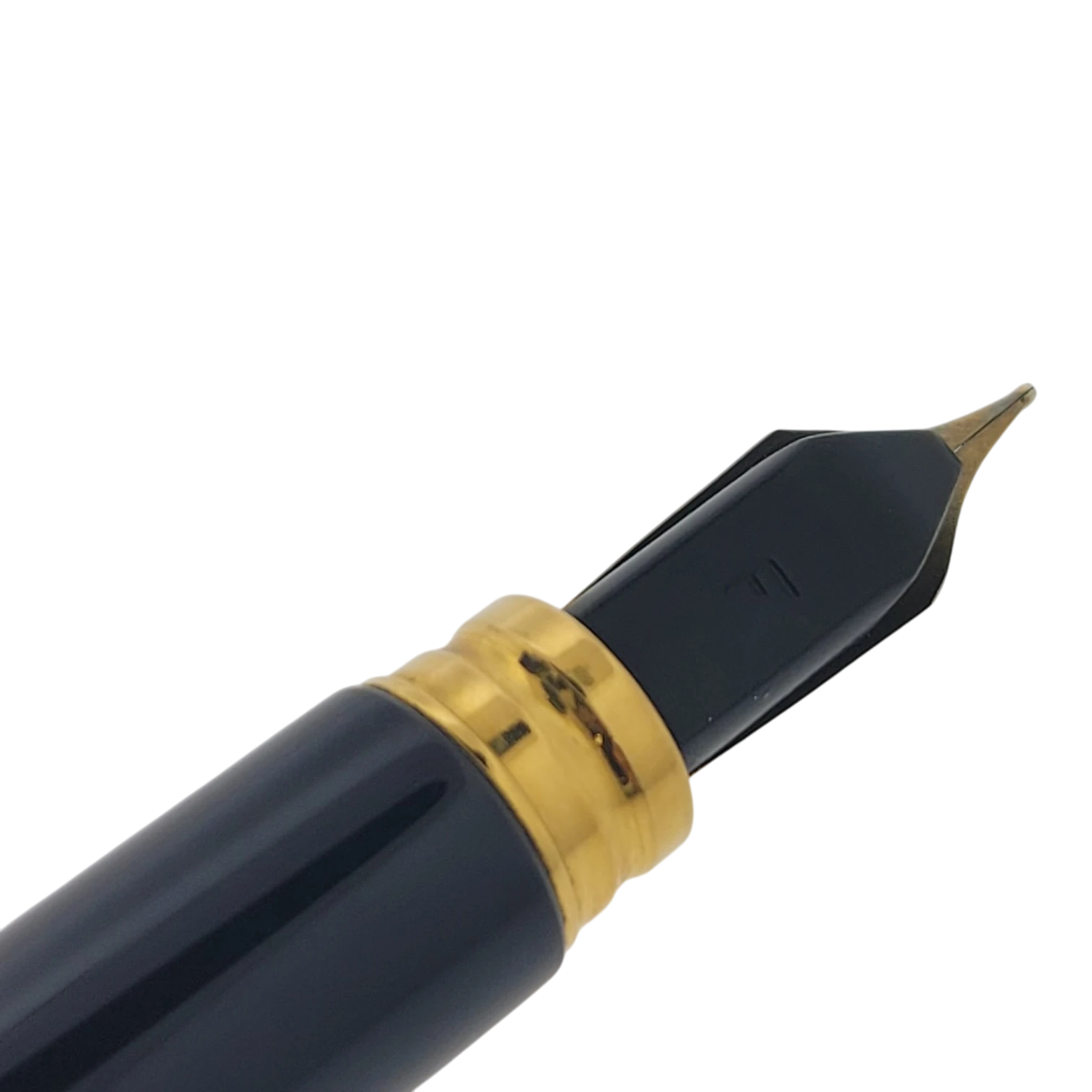 Waterman Le Man Blue 200 fountain pen with blue marble barrel gold trim and 18K gold fine nib