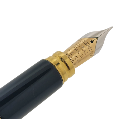Waterman Le Man 200 blue marble and gold fountain pen with 18K gold fine point nib
