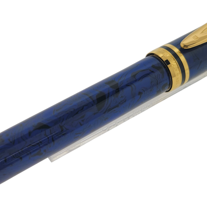 Waterman Le Man 200 fountain pen with blue marble barrel and gold trim