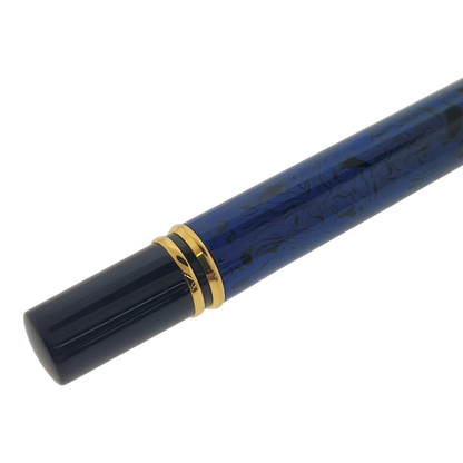 Waterman Le Man Blue 200 fountain pen with blue marble barrel and gold trim