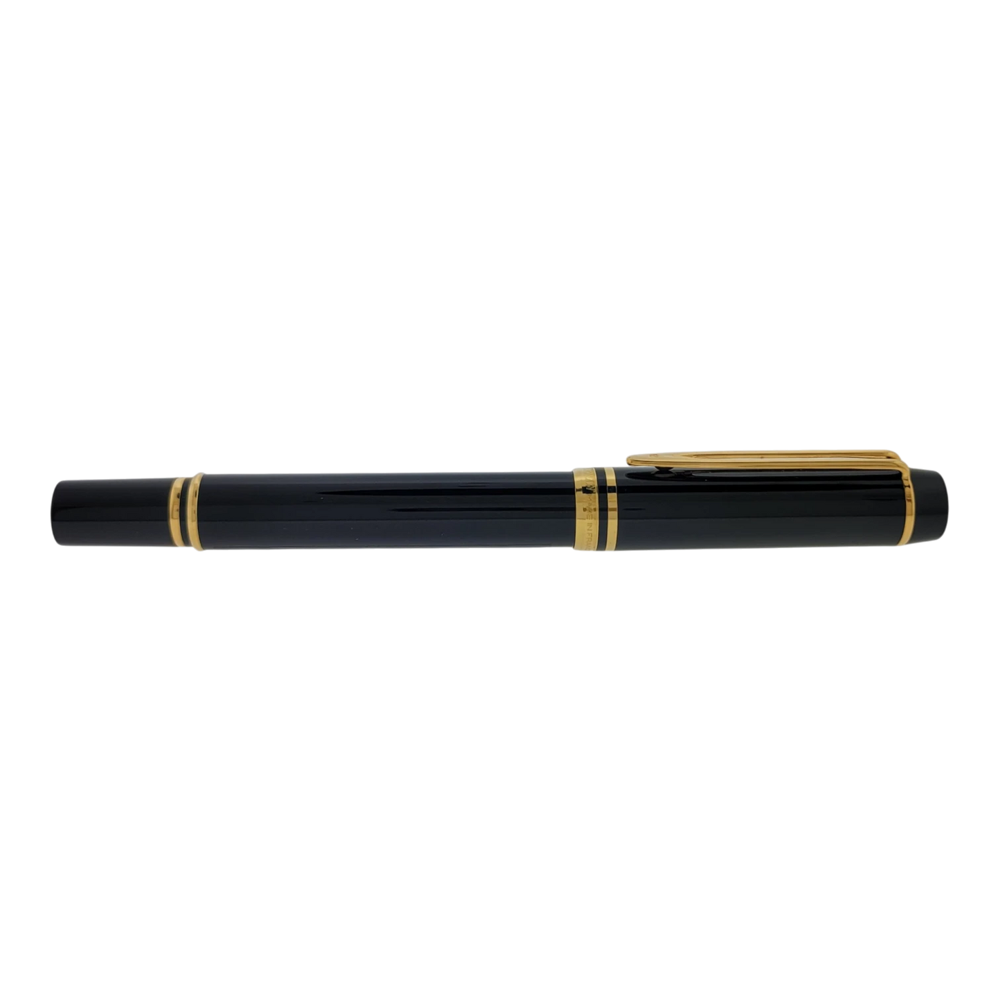Waterman Le Man 100 18K gold nib black fountain pen with gold trim and clip