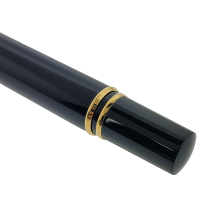 Waterman Le Man 100 black lacquer fountain pen with gold trim and rounded end cap