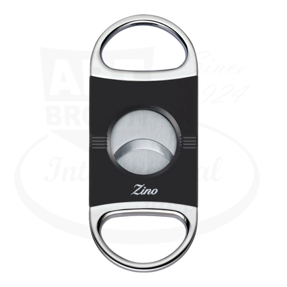 Zino Z2 double blade cigar cutter in black with stainless steel accents