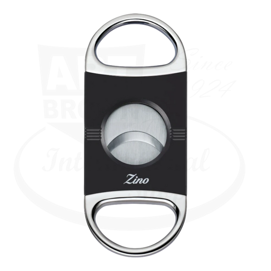 Zino Z2 double blade cigar cutter in black with stainless steel accents