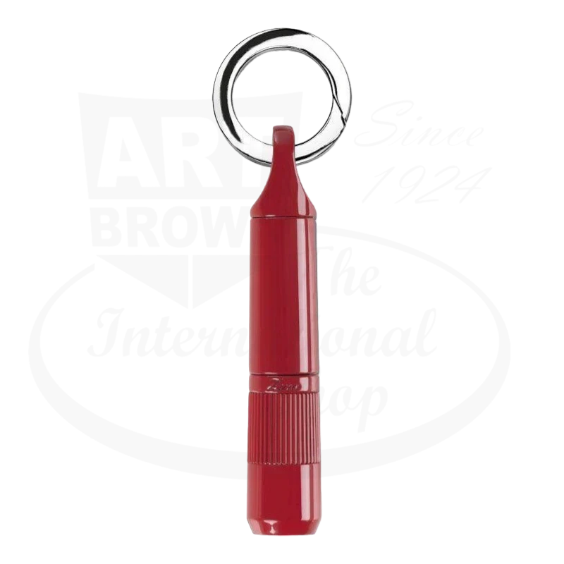 Zino Z9 cigar punch keychain in red with steel key ring.