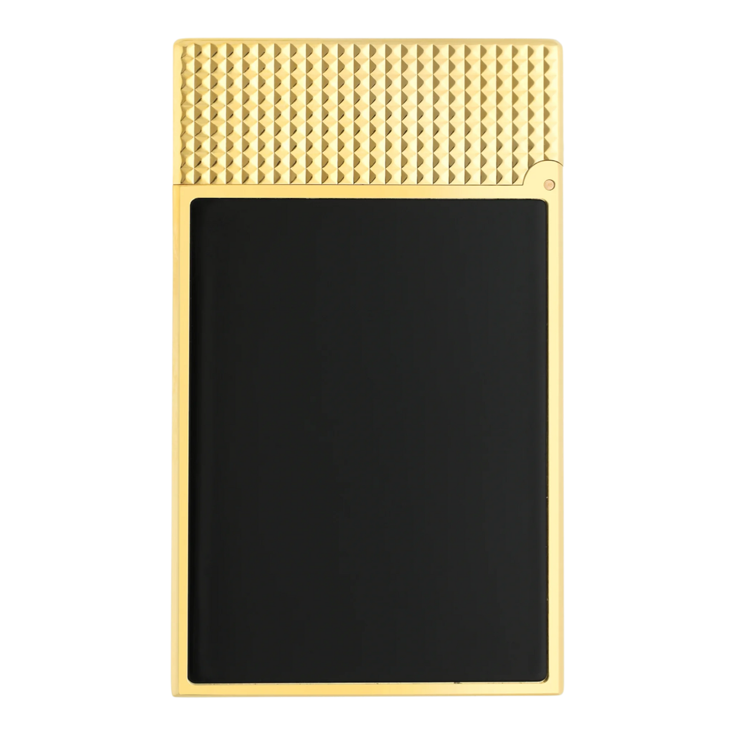 S.T. Dupont New Le Grand Black Lacquered Diamond Head Lighter gold and black lacquer square shot 3