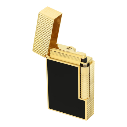 S.T. Dupont New Le Grand Black Lacquered Diamond Head Lighter gold metal with black lacquer, gallery position 5, square 2048x2048