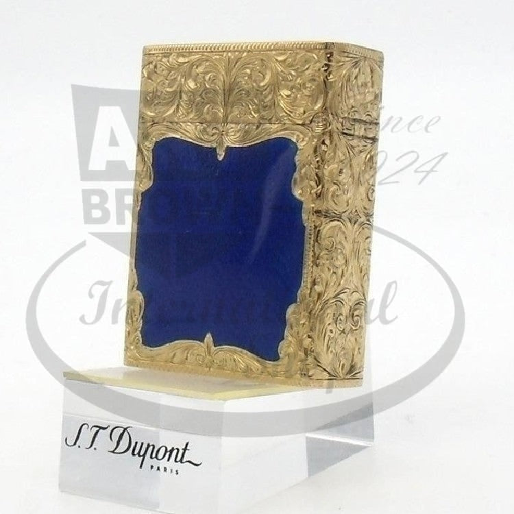 S.T. Dupont Line 1 18k Solid Yellow Gold and Blue Enamel
