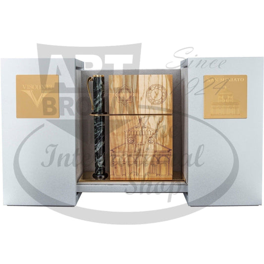 Visconti San Miniato Marble Pen limited edition with black marble body and olive wood collector’s box