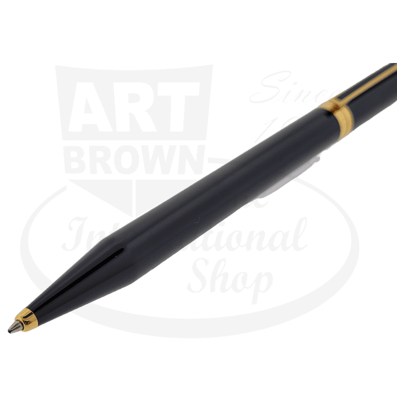 Preowned S.T. Dupont Classique Black Lacquer and Gold Large Ballpoint Pen