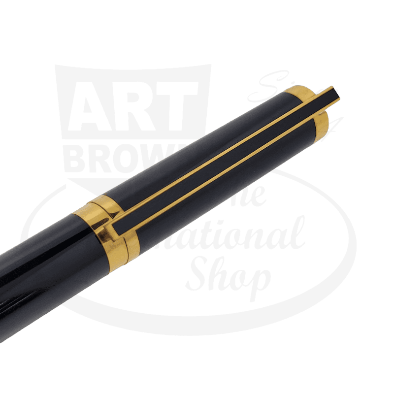 Preowned S.T. Dupont Classique Black Lacquer and Gold Large Ballpoint Pen